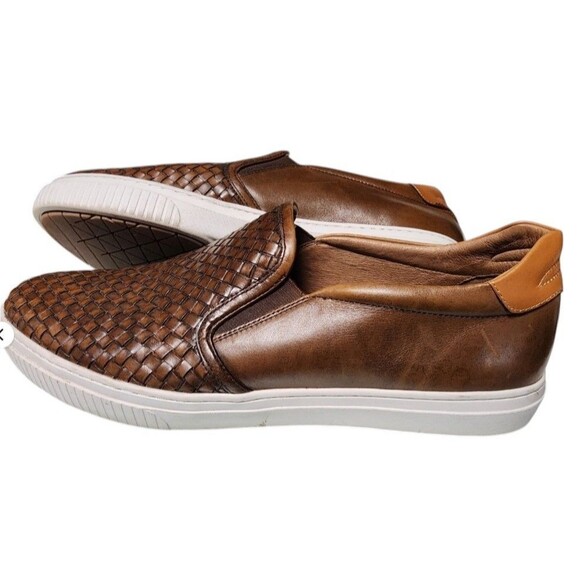 Johnston & Murphy Allister Leather Woven Slip On Sneakers Size 13M Men\'s Comfort